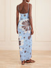 Kim ruched printed metallic jersey maxi dress