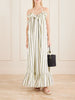 Ruffled striped cotton maxi dress