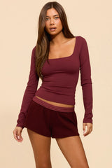 Hayden Square Neck Long Sleeve Top
