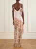 Pajaritos y Rosas printed ruffled silk-chiffon maxi dress