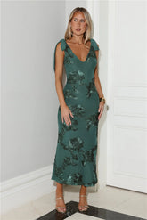 Golden Doll Mesh Maxi Dress Teal