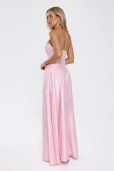 Jewel Of The Night Strapless Maxi Dress Pink