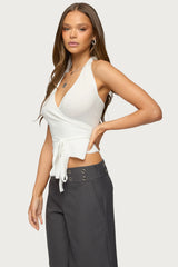 Renee Knit Wrap Halter Top