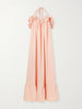 Ruffled striped cotton maxi dress