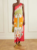 Clingy Roy printed one-shoulder jersey maxi dress