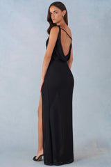 One-Shoulder Maxi Dress in Black