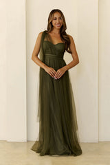 Perfect Poise Mesh Maxi Dress Olive
