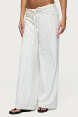 Parker Pinstripe Tie Belt Pants