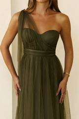 Perfect Poise Mesh Maxi Dress Olive