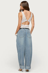 Araura Lace Velvet Floral Top