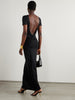 Open-back wool maxi dress