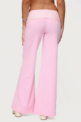 Meshey Striped Foldover Pants