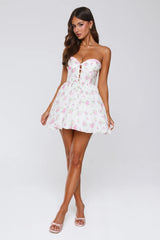 Lush And Lovely Strapless Mini Dress White