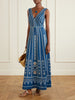 Nellie embroidered cotton and linen-blend maxi dress