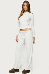Cicilia Straight Leg Ribbed Pants
