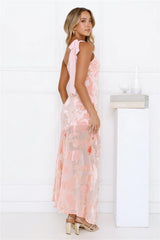 Glow Up Icon One Shoulder Maxi Dress Pink