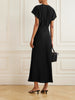 Gathered silk crepe de chine maxi dress