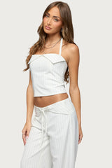 Parker Pinstripe Halter Top