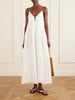 Waisted linen and silk blend maxi dress