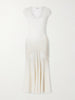 Ruched wool maxi dress