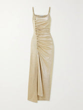 Embellished glittered stretch-crepe maxi dress