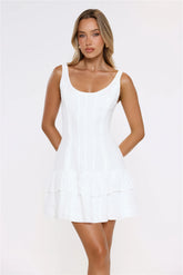 Dainty Lovers Embroidered Mini Dress White