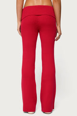 Adannah Foldover Ribbed Knit Pants