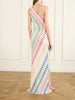 Striped metallic crochet-knit maxi dress