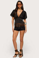 Ihara Lacey Cinched Waist Top
