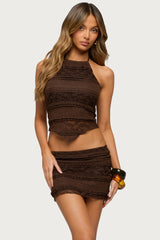 Zoya Handkerchief Lace Halter Top