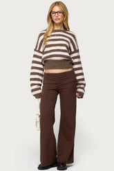 Petite Wide Leg Fold Over Pants