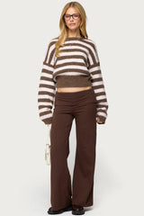 Petite Wide Leg Fold Over Pants