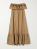 Strapless ruffled cotton-gabardine maxi dress