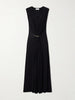 Gathered embellished stretch-jersey maxi dress