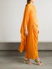 Draped gathered jersey maxi dress