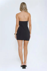 Whispered Luxury Strapless Mini Dress Black
