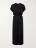 Gathered wool maxi dress