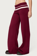 Kaliya Stripey Foldover Knit Pants