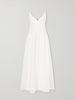 Waisted linen and silk blend maxi dress