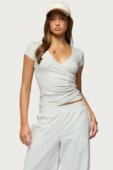 Iria V Neck Wrapped Top