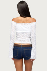 Built In Bra Off Shoulder Lace Top