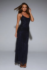 Sultry Romance Long Sleeve Mini Dress Navy