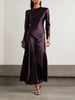 Yara paneled hammered-satin maxi dress