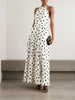 Maisie ruffled polka-dot cotton-blend poplin halterneck maxi dress