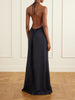 Lelia open-back linen-voile halterneck maxi dress