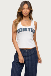 Edikted Girly Ribbed Tank Top