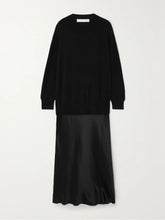 Monument cashmere and silk-satin maxi dress