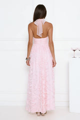 Magnetic Luxe Halter Maxi Dress Pink