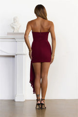 Stars Are Shining Strapless Mini Dress Wine
