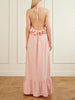 Ruffled striped cotton maxi dress